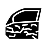 illustration vectorielle d'icône de glyphe de peinture endommagée de porte de voiture vecteur