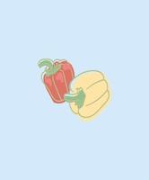 illustration graphique vectoriel d'icônes de dessin animé de dino créatif beige et de légumes pour tout ce qui concerne le poivre ou quelque chose comme ça.