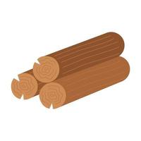 illustration vectorielle de rondins de bois sur fond blanc. vecteur