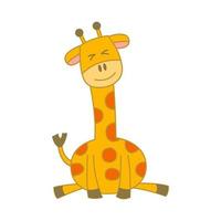 animal mignon de girafe en version dessin animé vecteur