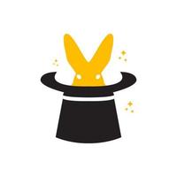 lapin avec tour du chapeau magique création de logo symbole graphique vectoriel icône illustration idée créative