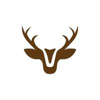 tête de cerf mâle avec corne logo design vecteur symbole graphique icône illustration idée créative