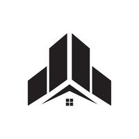 immobilier avec toit bâtiment logo design vecteur symbole graphique icône illustration idée créative
