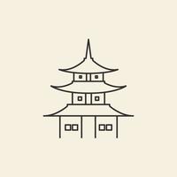 culture maison ligne japon logo design vecteur graphique symbole icône illustration idée créative