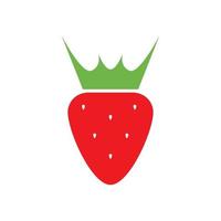 fraise rouge abstraite avec couronne logo design vecteur symbole graphique icône illustration idée créative