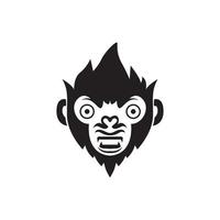 visage mignon singe choqué logo design vecteur graphique symbole icône illustration idée créative