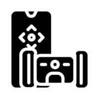 jouet électronique pour animaux de compagnie avec illustration vectorielle d'icône de glyphe de télécommande vecteur
