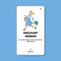 femme shopper va discount vente magasin vecteur