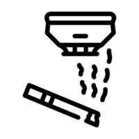 L'icône de la ligne du capteur de fumée noir illustration vectorielle vecteur