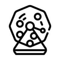machine de loto avec illustration vectorielle d'icône de ligne de balles vecteur