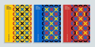 couvertures de livres géométriques dans un style rétro bauhaus vecteur