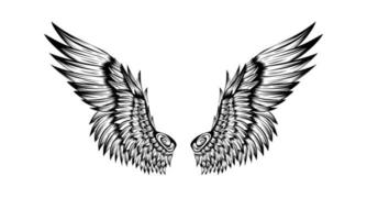 conception de tatouage d'ailes d'ange vecteur libre
