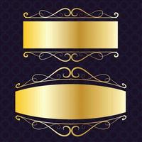 bannière étiquette or luxe Royal antique ancien menu assiette planche frontière victorien détaillé vecteur
