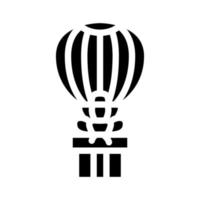 montgolfière volant cadeau glyphe icône illustration vectorielle vecteur