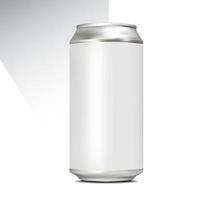 3d peut maquette réaliste illustration argent métallique étain isolé modèle pour boisson soda boisson froide bière jus liquide marque identité emballage produit vitrine vecteur