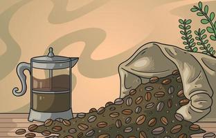 concept vintage de grain de café vecteur