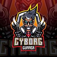 création de logo de mascotte cyborg gunners esport vecteur