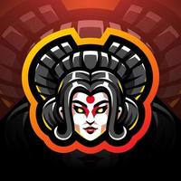 création de logo de mascotte esport tête de geisha vecteur