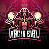 création de logo de mascotte esport filles magiques vecteur