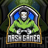 création de logo de mascotte de masque gamer esport vecteur