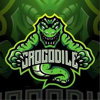 création de logo de mascotte de crocodile esport vecteur