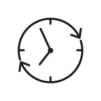 icône de modèle d'horloge et symbole de redémarrage, ligne modifiable vecteur