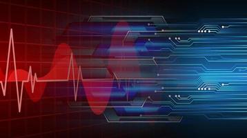 illustration de fond bleu abstrait technologie internet haute vitesse. pouls cardiaque. ecg. électrocardiogramme vecteur