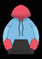 sweat à capuche veste surdimensionnée à colorier vecteur de dessin, veste à capuche surdimensionnée, modèle de baskets veste à capuche, illustration vectorielle.