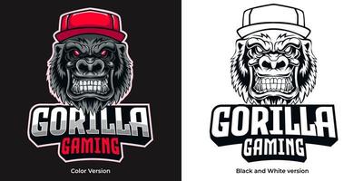 conception de mascotte de logo esport gorille vecteur