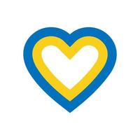 coeur bleu et jaune. sauver l'ukraine. élément de conception pour autocollant, bannière, affiche, carte vecteur