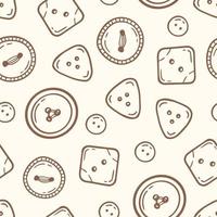 boutons de motif couture couture doodle illustration vectorielle faite à la main dans un style doodle vecteur
