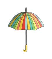 icône de parapluie de couleur vecteur isolé sur fond blanc. illustration colorée de bouclier de pluie. style de bande dessinée