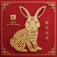 joyeux nouvel an chinois 2023 lapin signe du zodiaque pour l'année du lapin vecteur