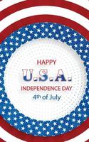 joyeux jour de l'indépendance des états-unis pour l'anniversaire national festif des états-unis, le 4 juillet vecteur