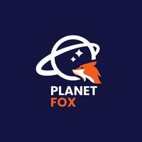 logo de la planète renard vecteur