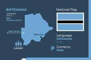 carte infographique du botswana vecteur