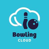 logo de nuage de bowling vecteur