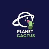 logo planète cactus vecteur