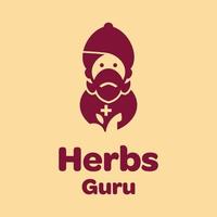 logo du gourou des herbes vecteur