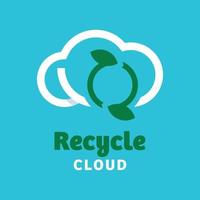 recycler le logo du nuage vecteur