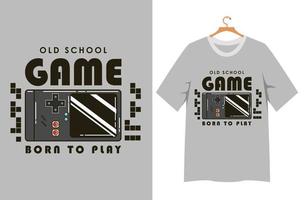 typographie de jeu pour la conception de t-shirt vecteur
