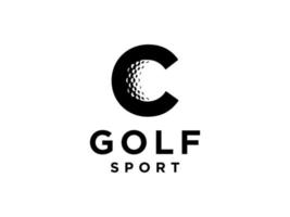 logo de sport de golf. lettre c pour le modèle de vecteur de conception de logo de golf.