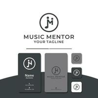 création de logo m pour mentor musical, note. vecteur