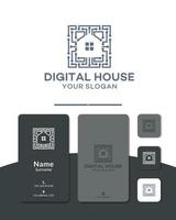 réseau domestique de conception ogo, numérique, données, connexion, maison, intelligent, vecteur de symbole d'icône.