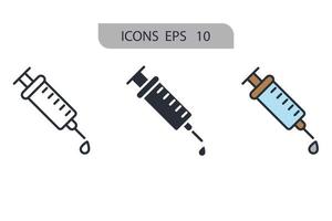icônes de seringue symbole éléments vectoriels pour le web infographique vecteur