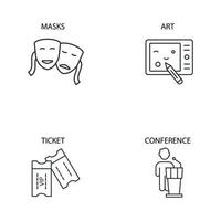 jeu d'icônes d'événement. Éléments vectoriels de symboles de pack d'événements pour le web infographique vecteur