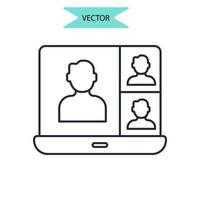 satuan hijau 2 icônes de cours en ligne symbole éléments vectoriels pour le web infographique vecteur