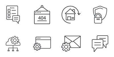 ensemble d'icônes de référencement. seo pack symbole éléments vectoriels pour le web infographique vecteur