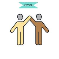 icônes de partenariat symbole éléments vectoriels pour le web infographique vecteur