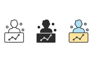 icônes de gestion de campagne symboles éléments vectoriels pour le web infographique vecteur